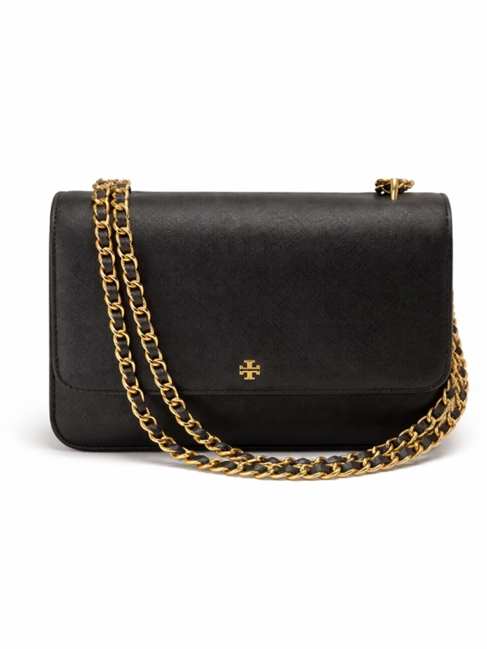 Tory Burch Black Robinson Flap Shoulder/Crossbody bag. EUC.